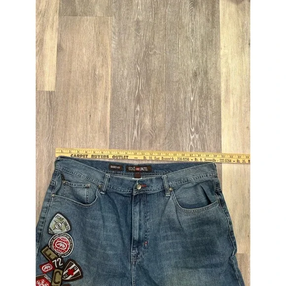 Ecko Unltd Vintage Y2K Embroidered Baggy Fit Jeans Grunge Graphic Size 40x32